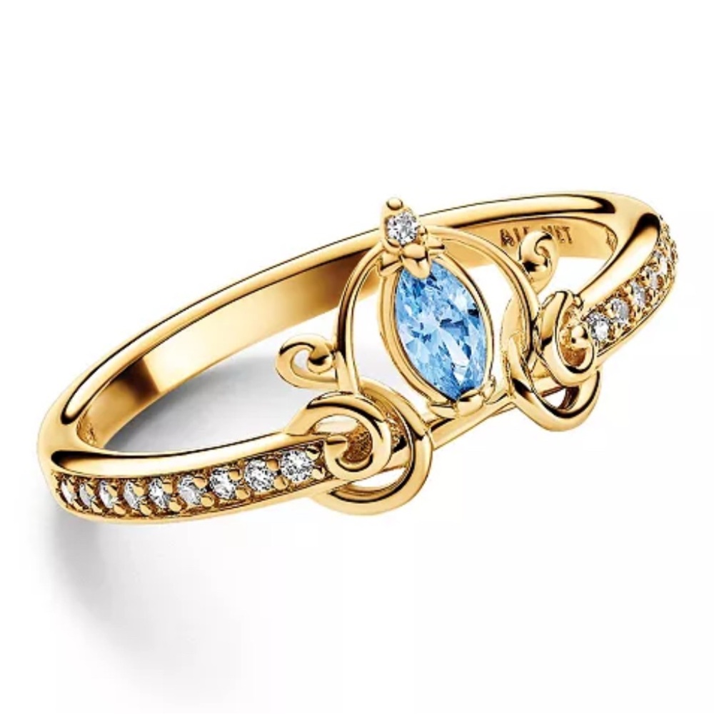 💍 New Sz 7 PANDORA Disney Princess Cinderella blue cubic zirconia Carria…